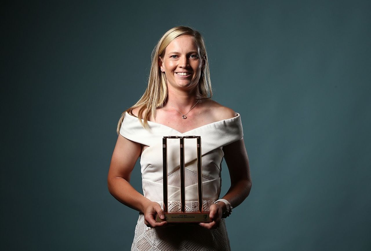 Meg Lanning received the Women's Domestic Cricketer of the Year award at the Allan Border Medal awards night, Sydney, January 23, 2017