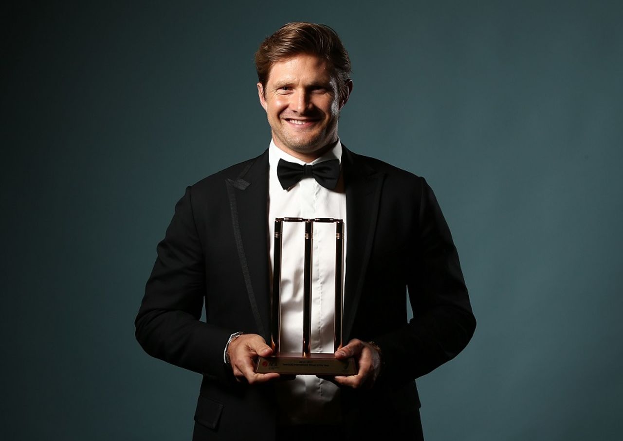 Shane Watson was awarded the Twenty20 Player of the Year award at the Allan Border Medal awards night, Sydney, January 23, 2017