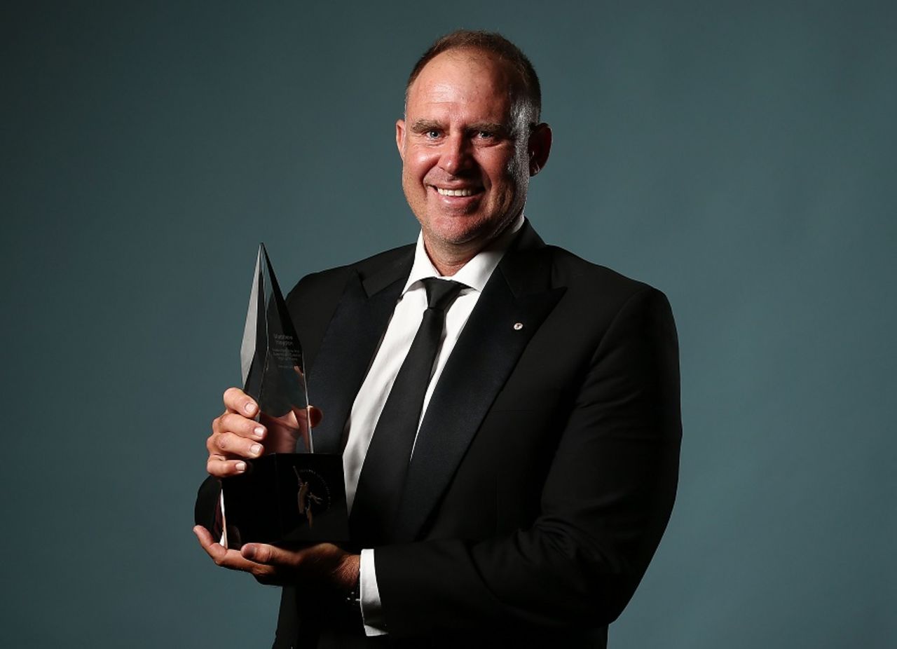 Matthew Hayden was inducted into Australian Cricket's Hall of Fame at the Allan Border Medal awards night, Sydney, January 23, 2017