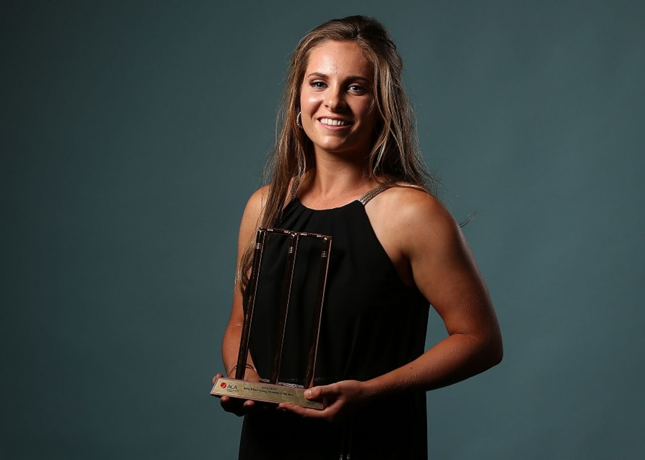 Sophie Molineux was awarded the Betty Wilson Young Cricketer of the Year award at the Allan Border Medal awards night, Sydney, January 23, 2017