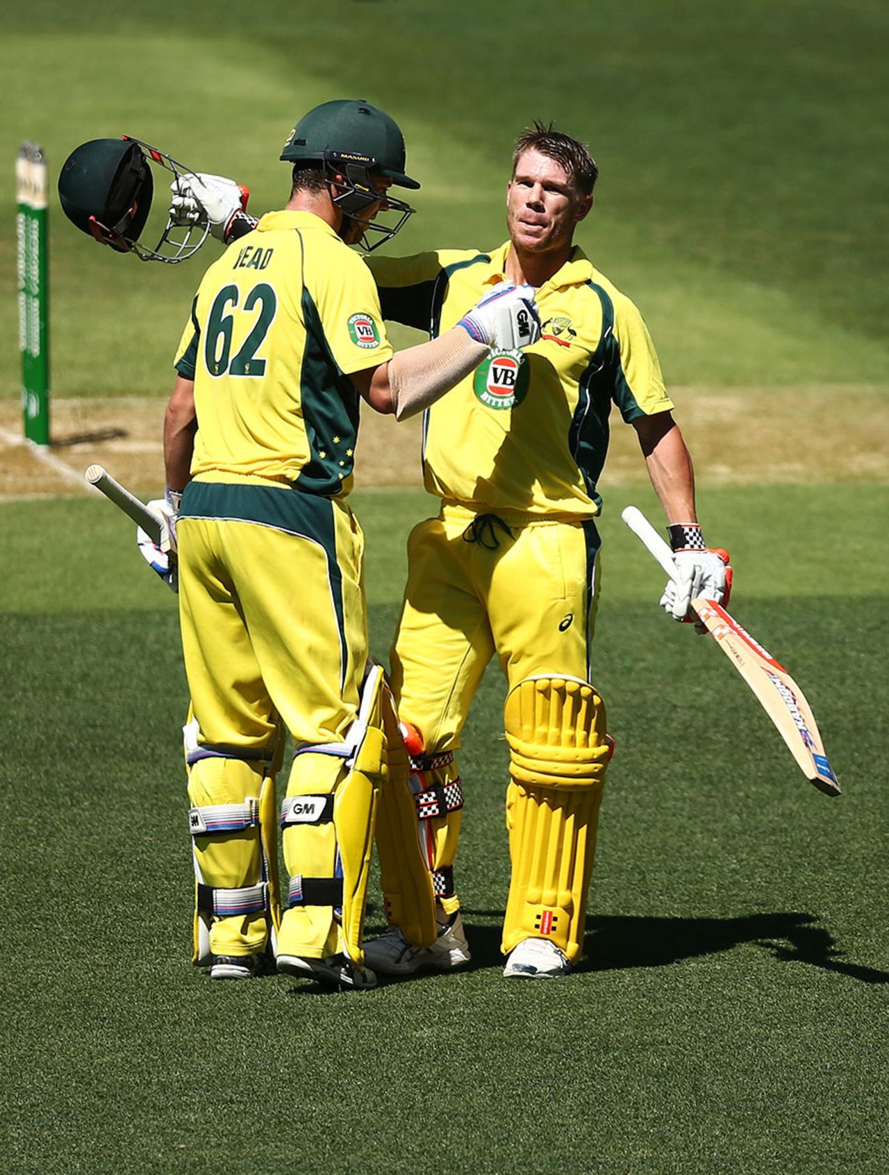 David Warner and Travis Head brought up the highest first-wicket partnership by an Australian pair in ODIs, Australia v Pakistan, 5th ODI, Sydney, January 26, 2017