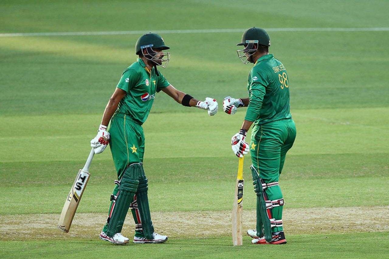 Babar Azam and Sharjeel Khan added 130 for the second wicket, Australia v Pakistan, 5th ODI, Adelaide, January 26, 2017