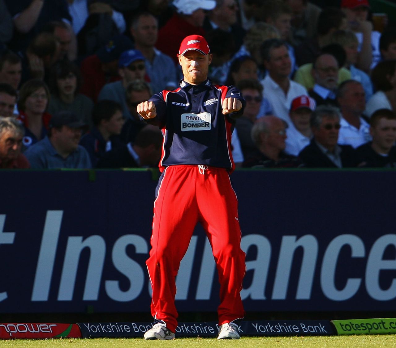 Andrew Flintoff fools around, Lancashire v Yorkshire, Twenty20, Old Trafford, June 20, 2008
