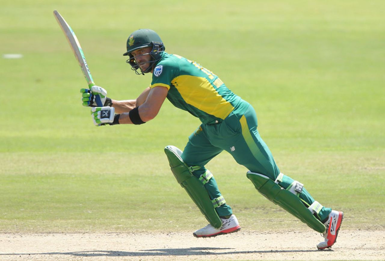 Faf du Plessis works the ball through the leg side, South Africa v Sri Lanka, 2nd ODI, Durban, February 1, 2017