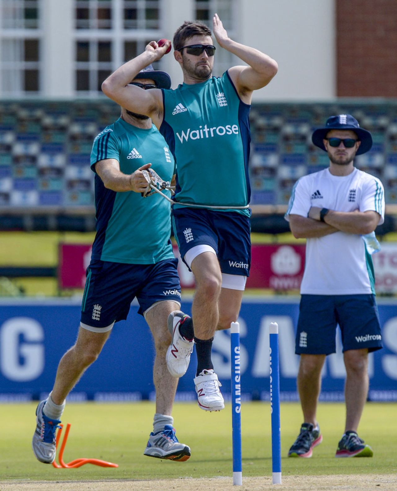 Mark Wood bowls at the ECB's Pace Programme training camp, Potchefstroom, February 1, 2017