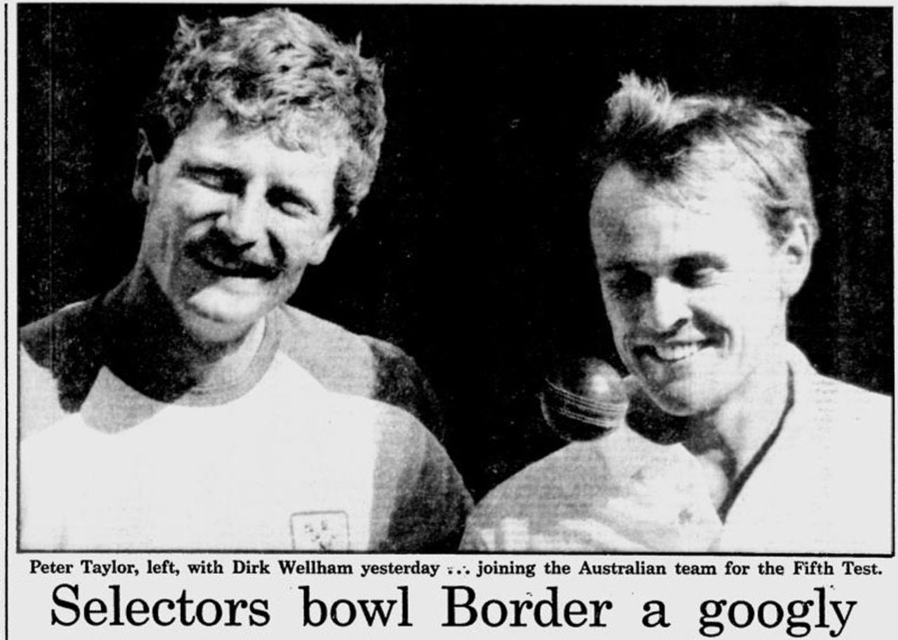 The <i>Sydney Morning Herald</i> reports on the surprise selection of Peter Taylor (left) for the Sydney Test, January 7, 1987