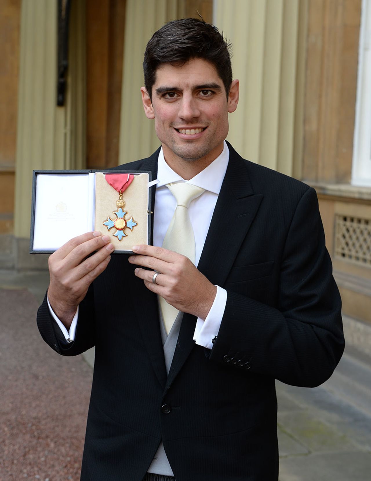 Alastair Cook with his CBE, London, February 3, 2017