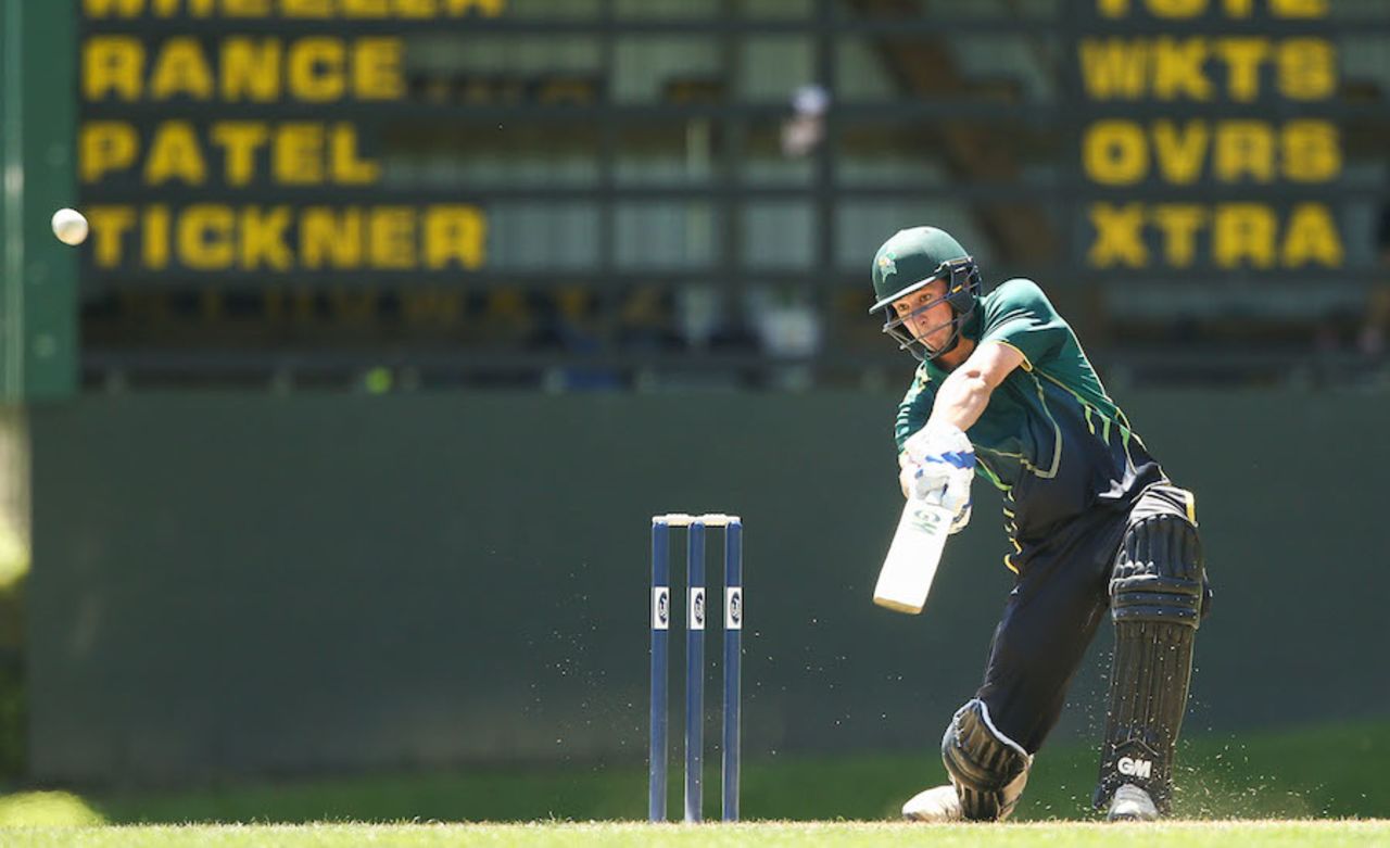 Will Young drives on his way to 87 off 66 balls, Central Districts v Northern Districts, The Ford Trophy, Pukekura Park, New Plymouth, February 4, 2017