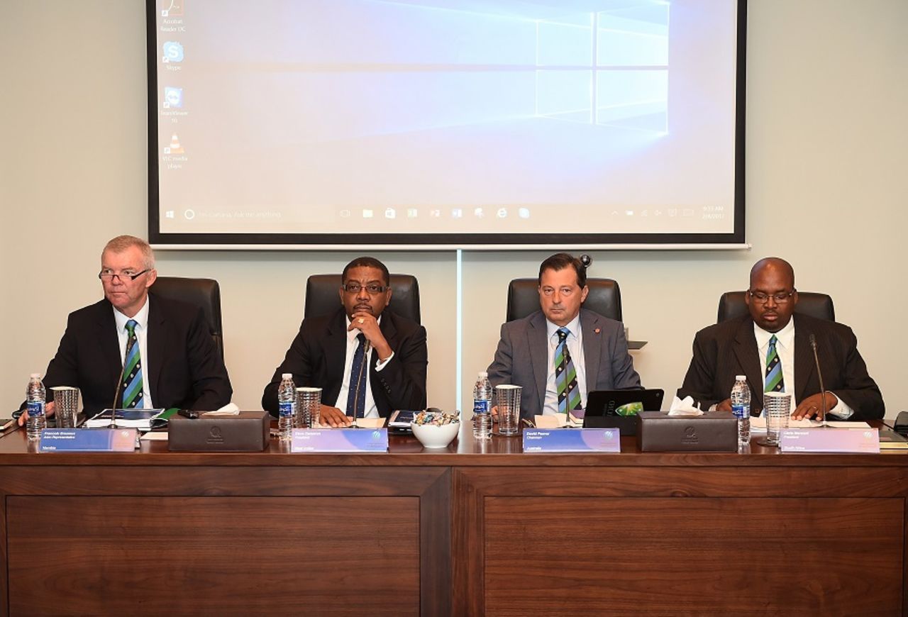 Francois Erasmus, Dave Cameron, David Peever and Chris Nenzani attend the ICC Board Meeting