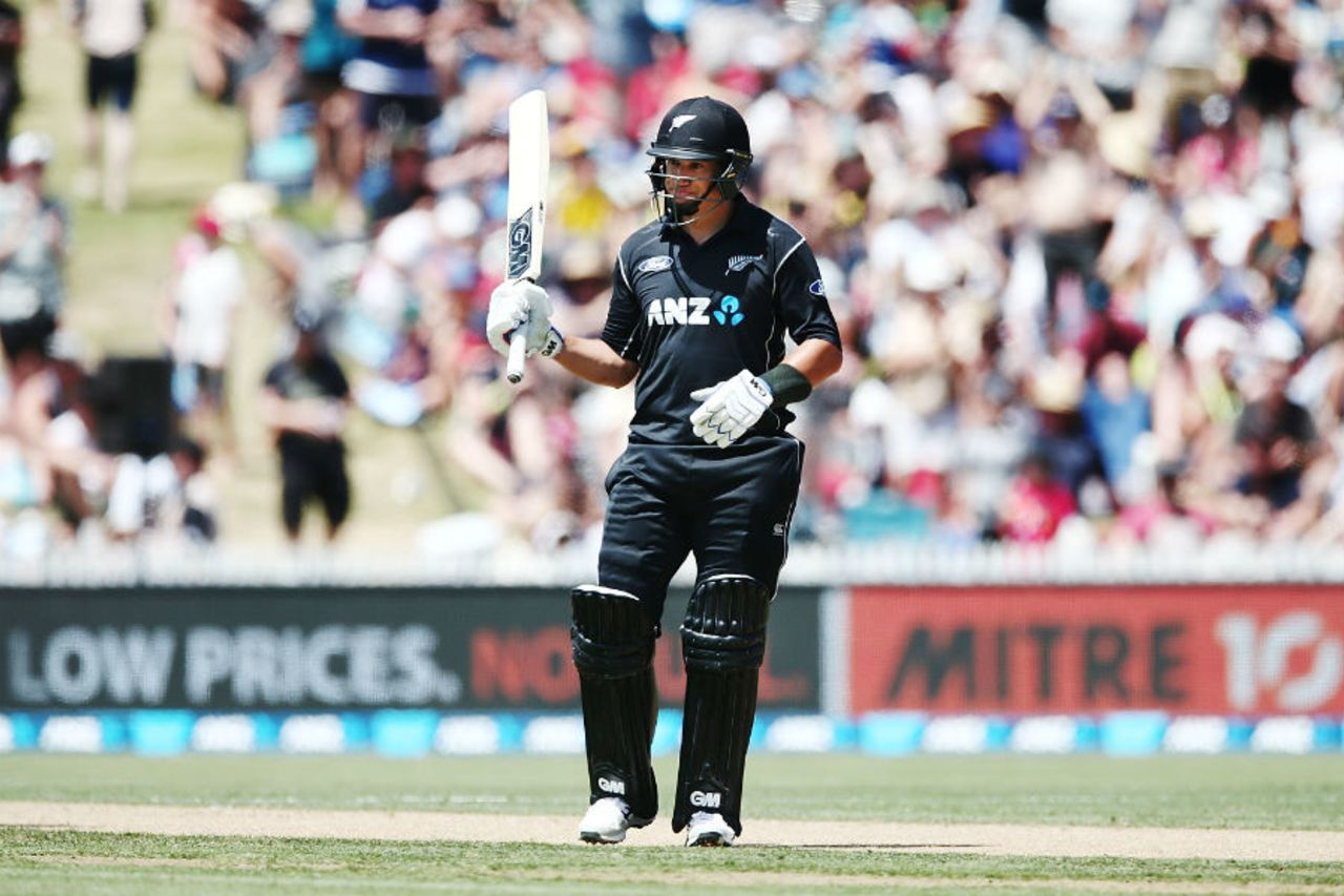 Ross Taylor equalled Nathan Astle's record of 16 ODI centuries, the most for New Zealand, New Zealand v Australia, 3rd ODI, Hamilton, February 5, 2017