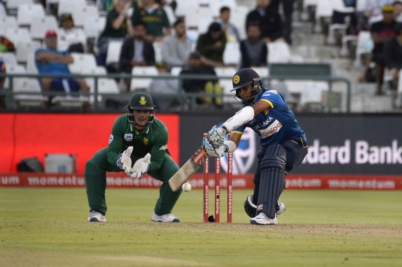 Kusal Mendis plays a drive, South Africa v Sri Lanka, 4th ODI, Cape Town, February 7, 2017