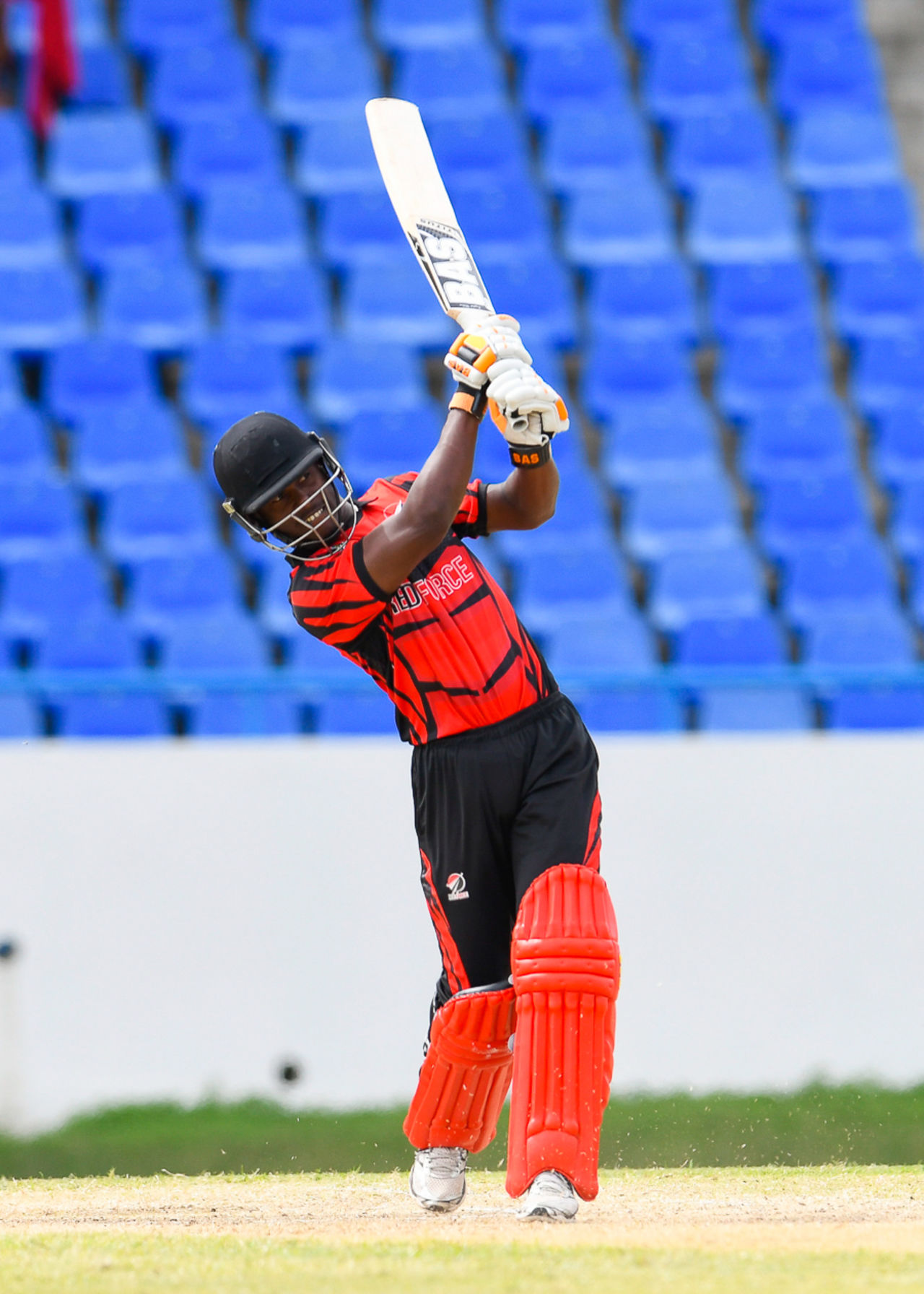 Jason Mohammed drives during his 84, Trinidad & Tobago v West Indies Under-19, Regional Super50, Group A, North Sound, February 10, 2017