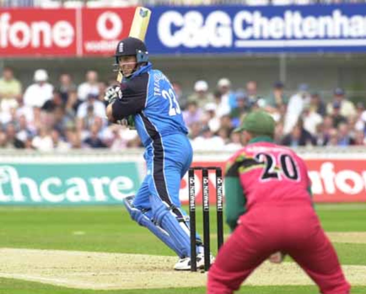 Marcus Trescothick cuts a delivery from Bryan Strang, England v Zimbabwe, The  Oval, July 8, 2000