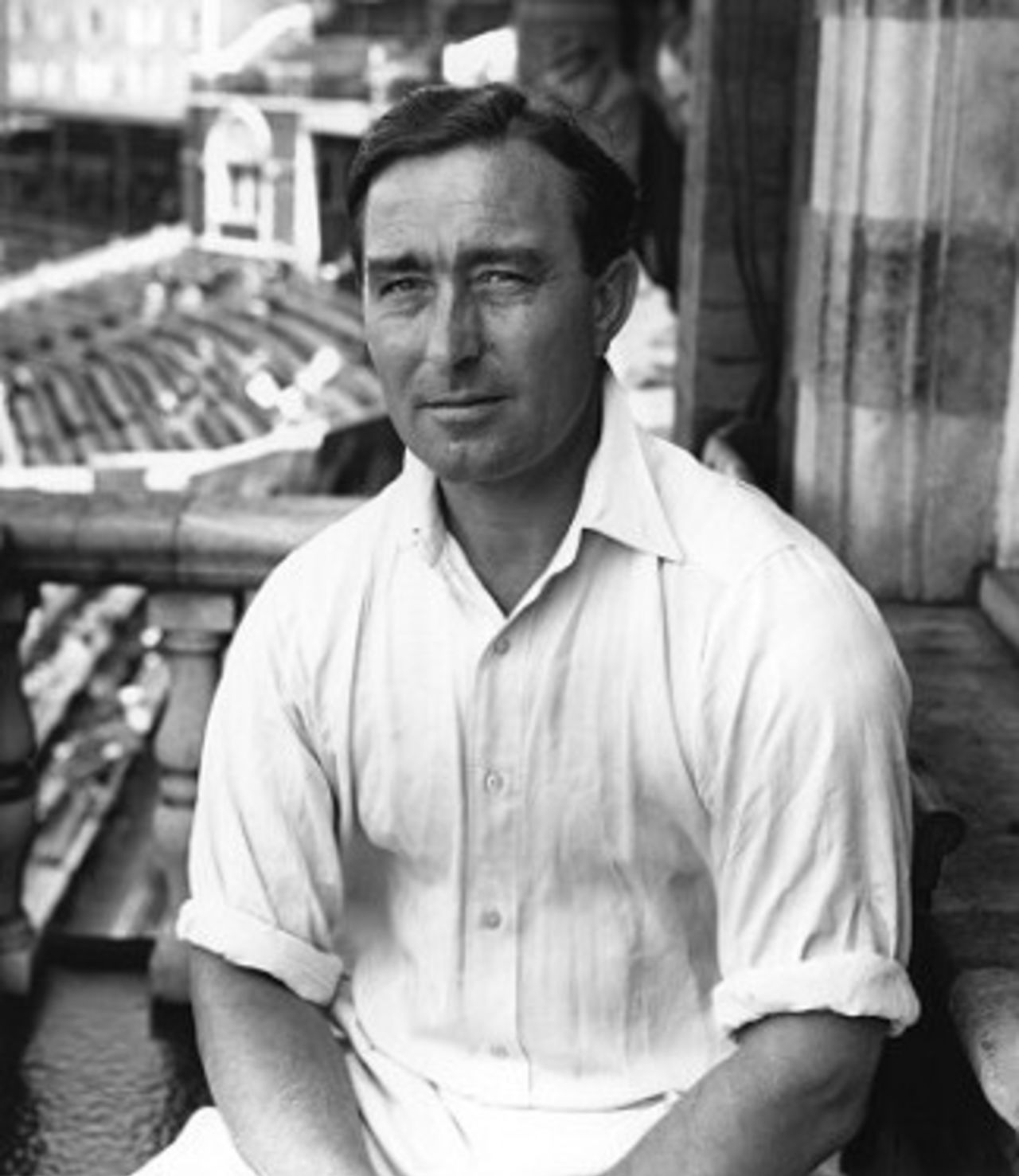 Sep 1954: A portrait of Denis Compton of England and Middlesex.