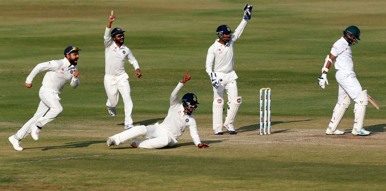 India go up in appeal, India v Bangladesh, only Test, Hyderabad, 4th day, February 12, 2017