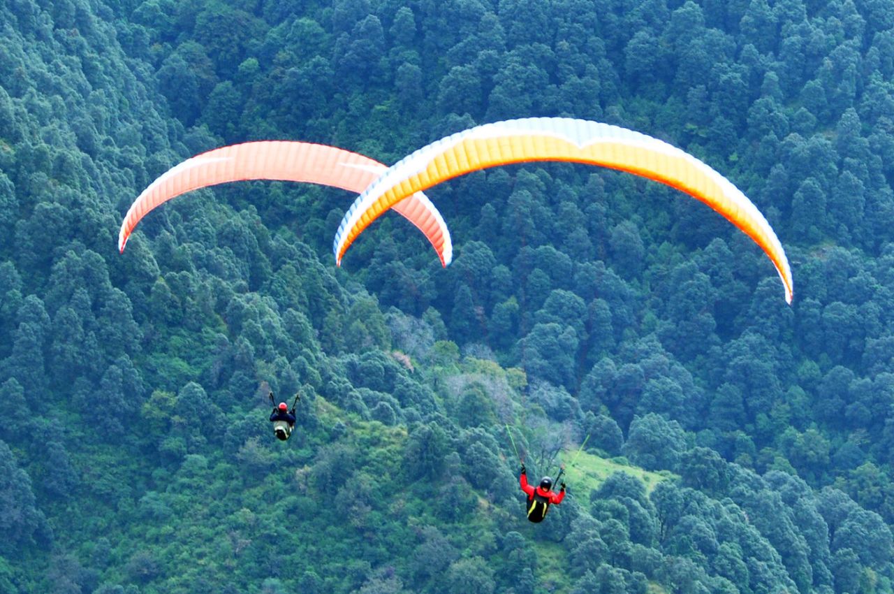 Participants take a part in the AAI Paragliding World Cup 2015 at Bir near Palampur, on October 24, 2015 in Dharamsala, India