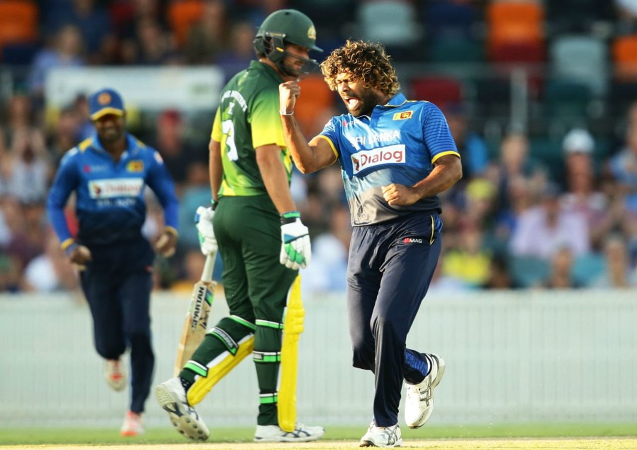 Lasith Malinga struck in his first over on his return from injury, Prime Minister's XI v Sri Lanka, Tour match, Canberra, February 15, 2016