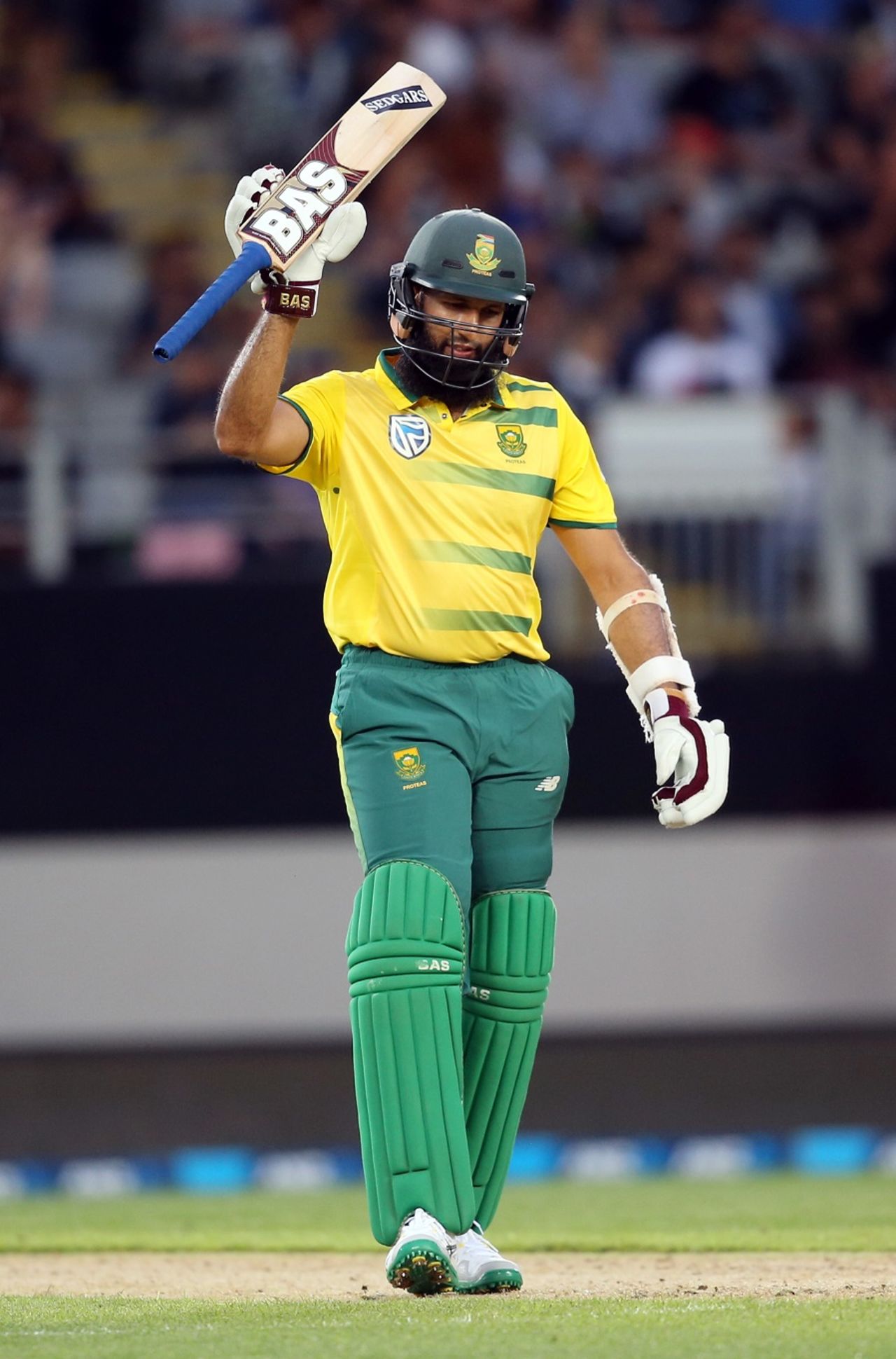 Hashim Amla reached his sixth T20I half century, New Zealand v South Africa, one-off T20I, Auckland, February 17, 2017