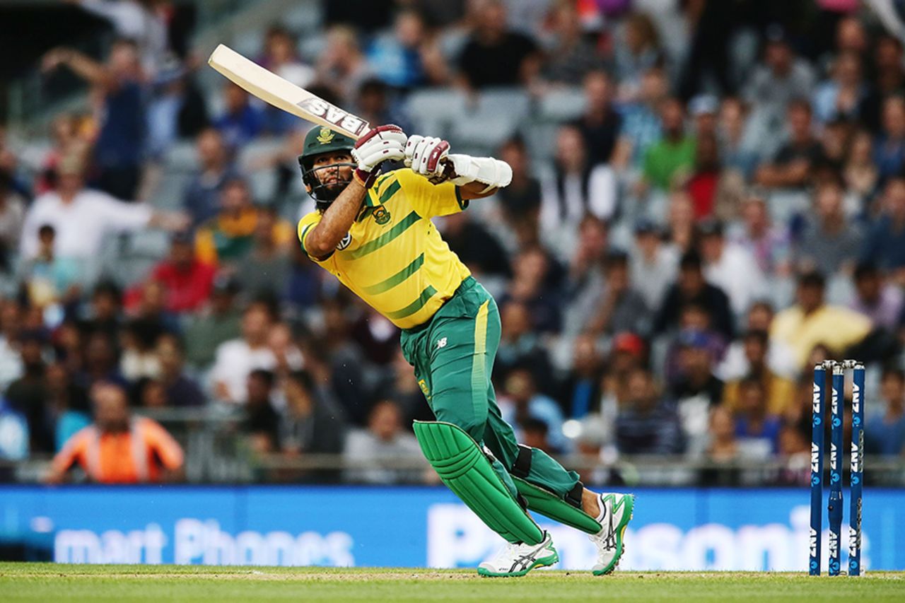 Hashim Amla struck nine fours in his half-century, New Zealand v South Africa, one-off T20I, Auckland, February 17, 2017