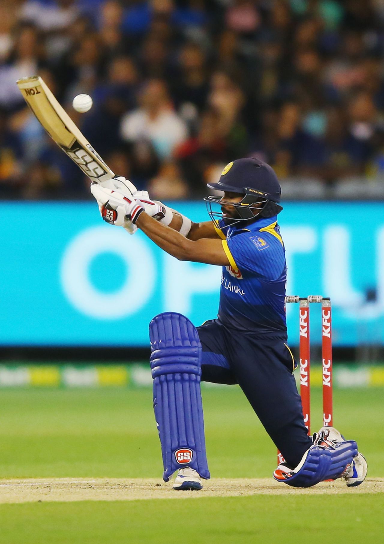 Niroshan Dickwella plays a scoop, Australia v Sri Lanka, 1st T20I, Melbourne, February 17, 2017