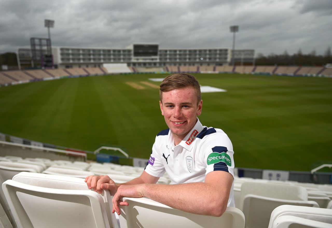 Mason Crane poses during a Hampshire photo call, Southampton, April 7, 2016