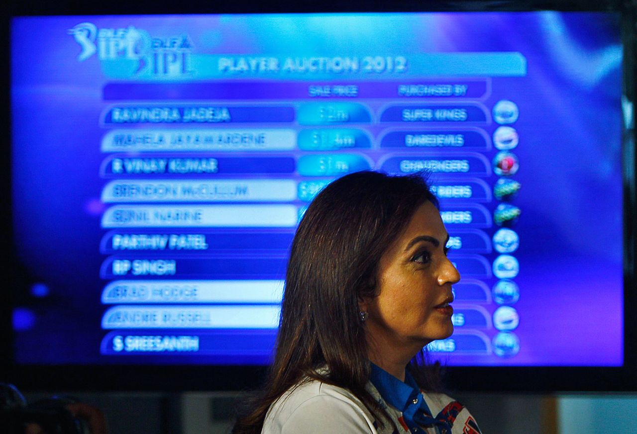 Mumbai Indians owner Nita Ambani at the auction, Bangalore, February 4, 2012