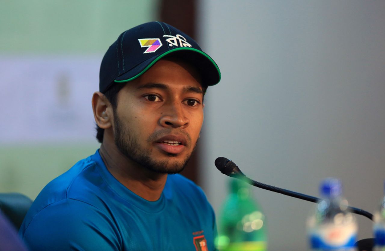 Bangladesh Test captain Mushfiqur Rahim addresses a press conference ahead of the Sri Lanka tour, Dhaka, February 26, 2017