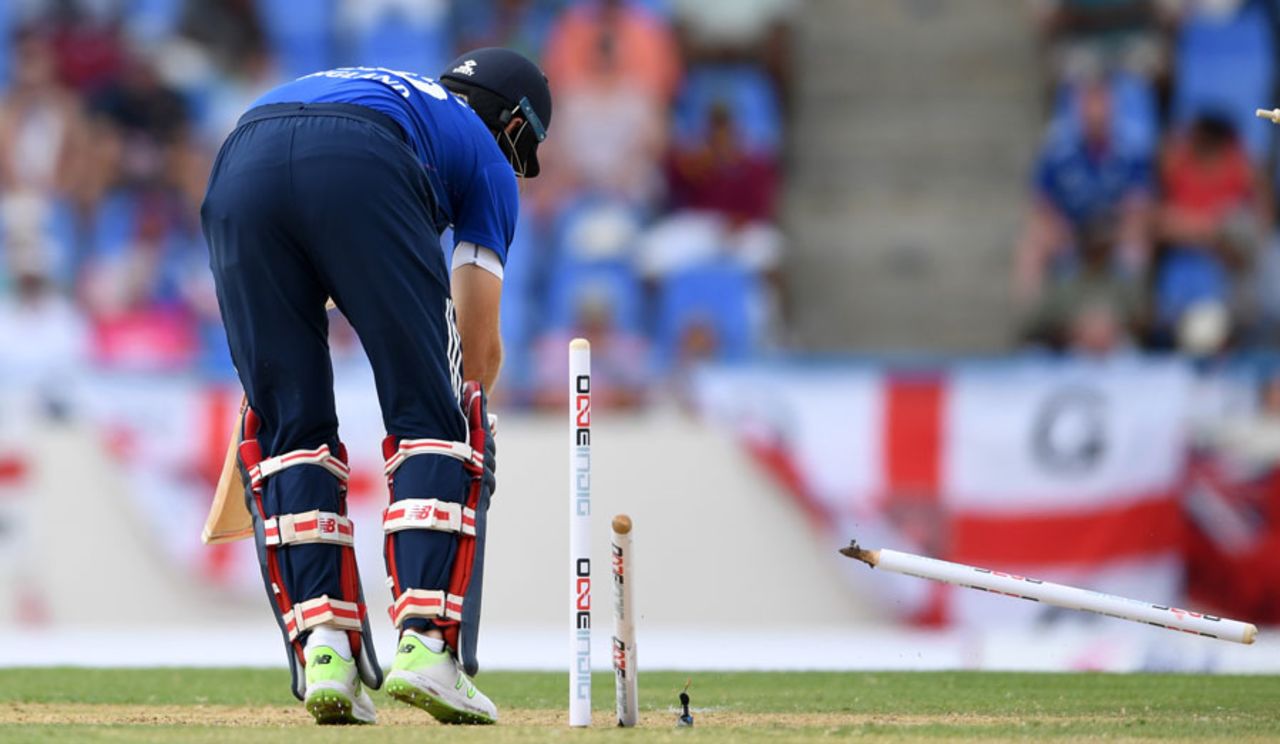 Timber: Joe Root's stumped were rattled, West Indies v England, Antigua, March 3, 2017