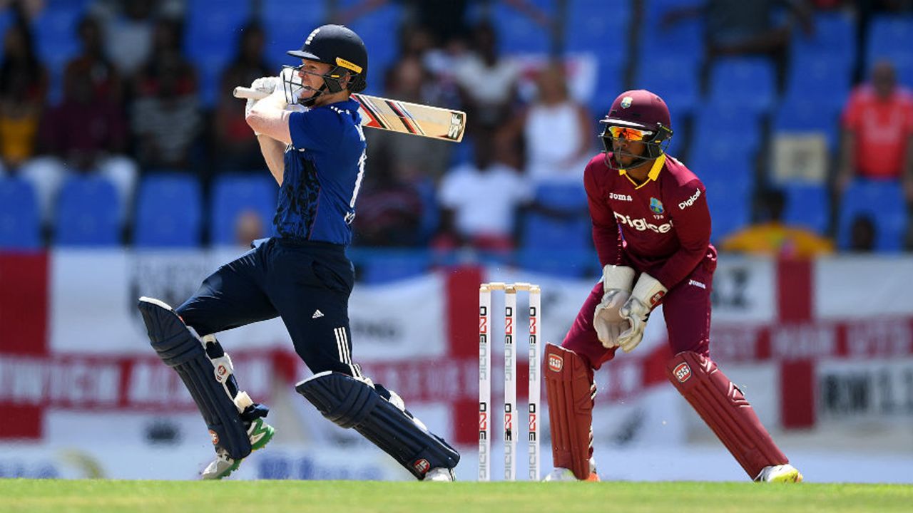 Eoin Morgan's half-century anchored England's innings, West Indies v England, 1st ODI, Antigua, March 3, 2017