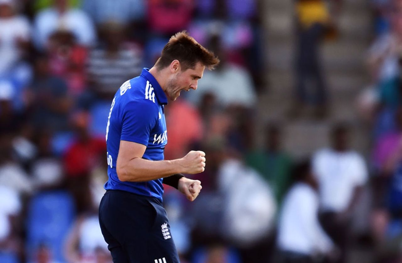 Chris Woakes ended a 36-run opening stand, West Indies v England, 1st ODI, Antigua, March 3, 2017