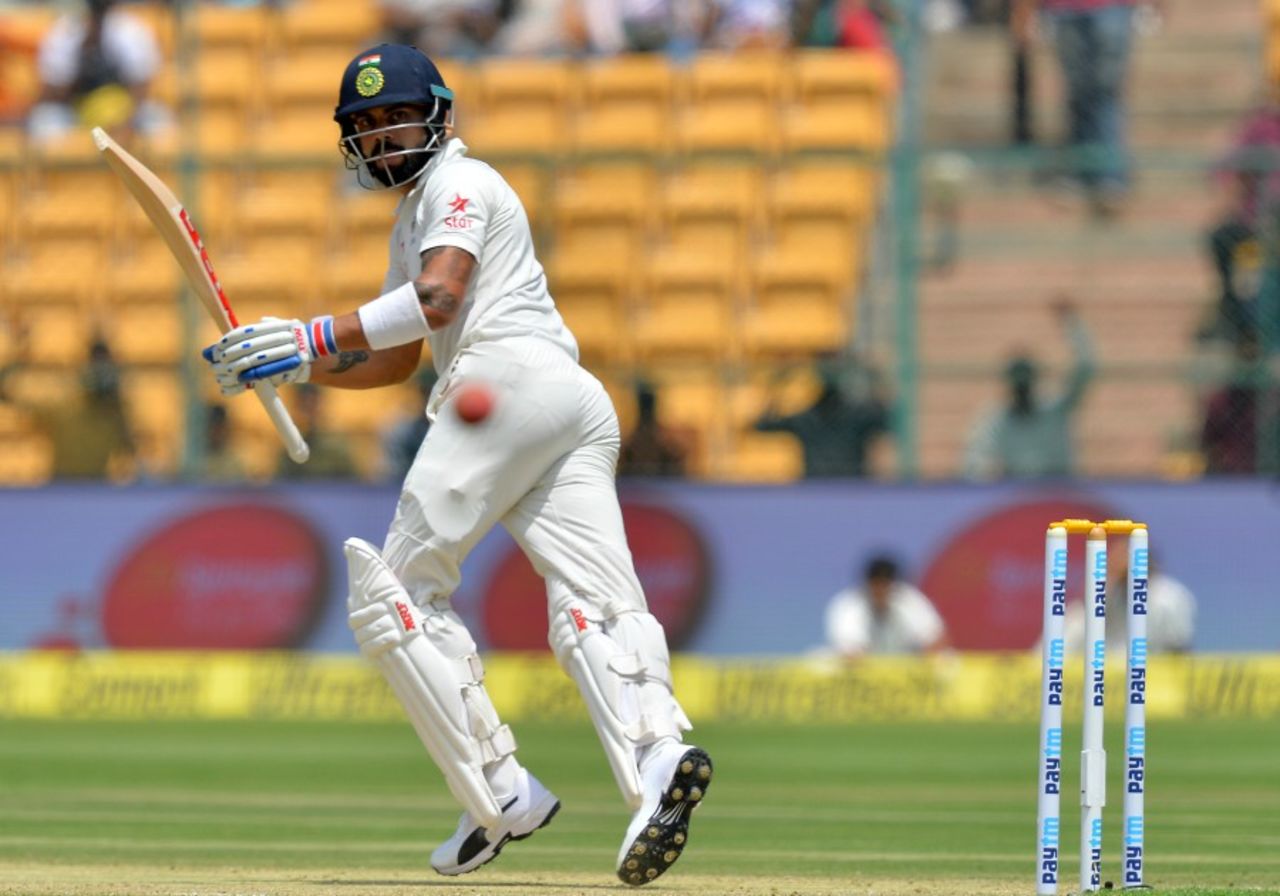 Virat Kohli glances one fine, India v Australia, 2nd Test, 1st day, Bengaluru, March 4, 2017