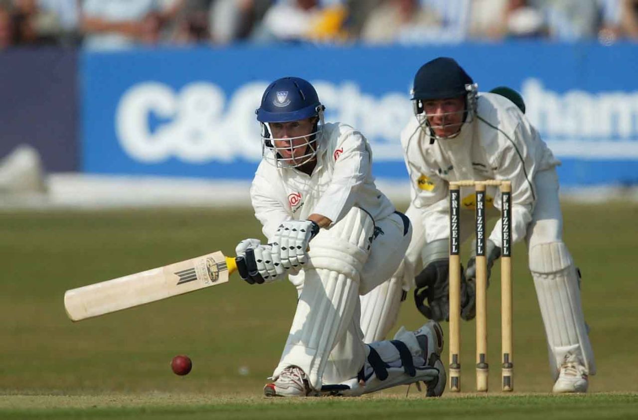 Murray Goodwin sweeps en route to his triple century, Sussex v Leicestershire, County Championship Division One, Hove, 2nd day, September 18, 2003