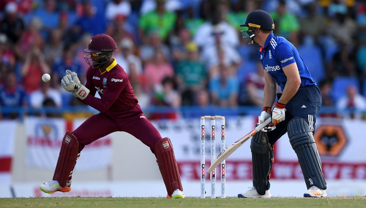 Jos Buttler was caught behind for a duck, West Indies v England, 2nd ODI, Antigua, March 5, 2017