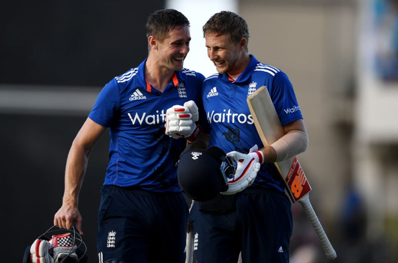 Chris Woakes and Joe Root saw England home, West Indies v England, 2nd ODI, Antigua, March 5, 2017