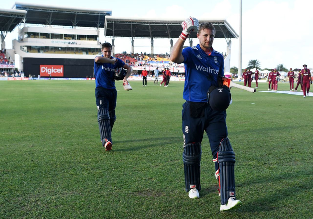 Joe Root was named Man of the Match for his unbeaten 90, West Indies v England, 2nd ODI, Antigua, March 5, 2017