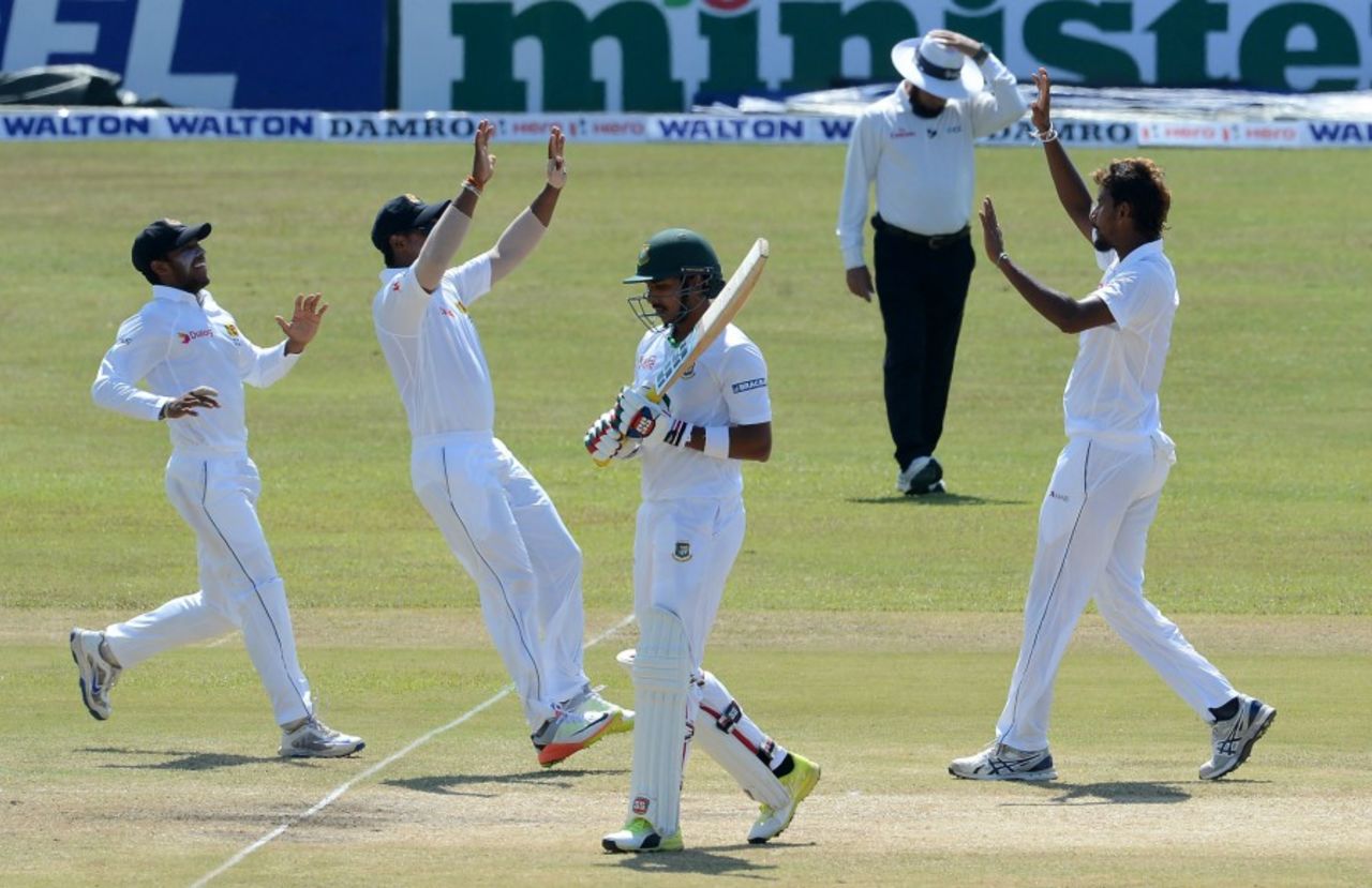 Suranga Lakmal bounced out Soumya Sarkar, Sri Lanka v Bangladesh, 1st Test, Galle, 3rd day, March 9, 2017