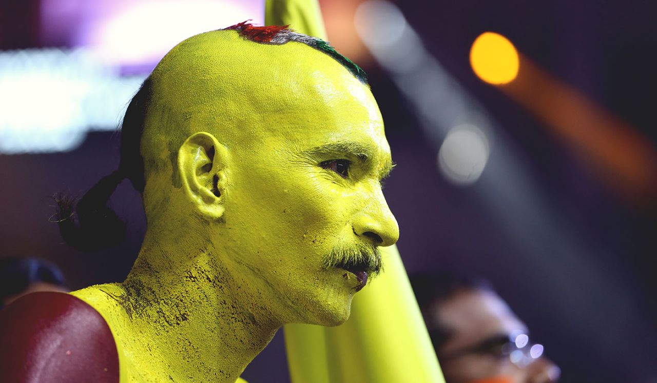 Sudhir Gautam watches a Bengaluru Blasters match in the Premier Badminton League, January 2017