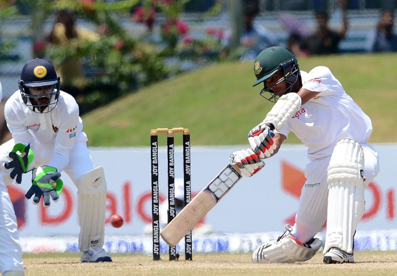 Mehedi Hasan Miraz goes inside-out during his knock of 41, Sri Lanka v Bangladesh, 1st Test, Galle, 3rd day, March 9, 2017