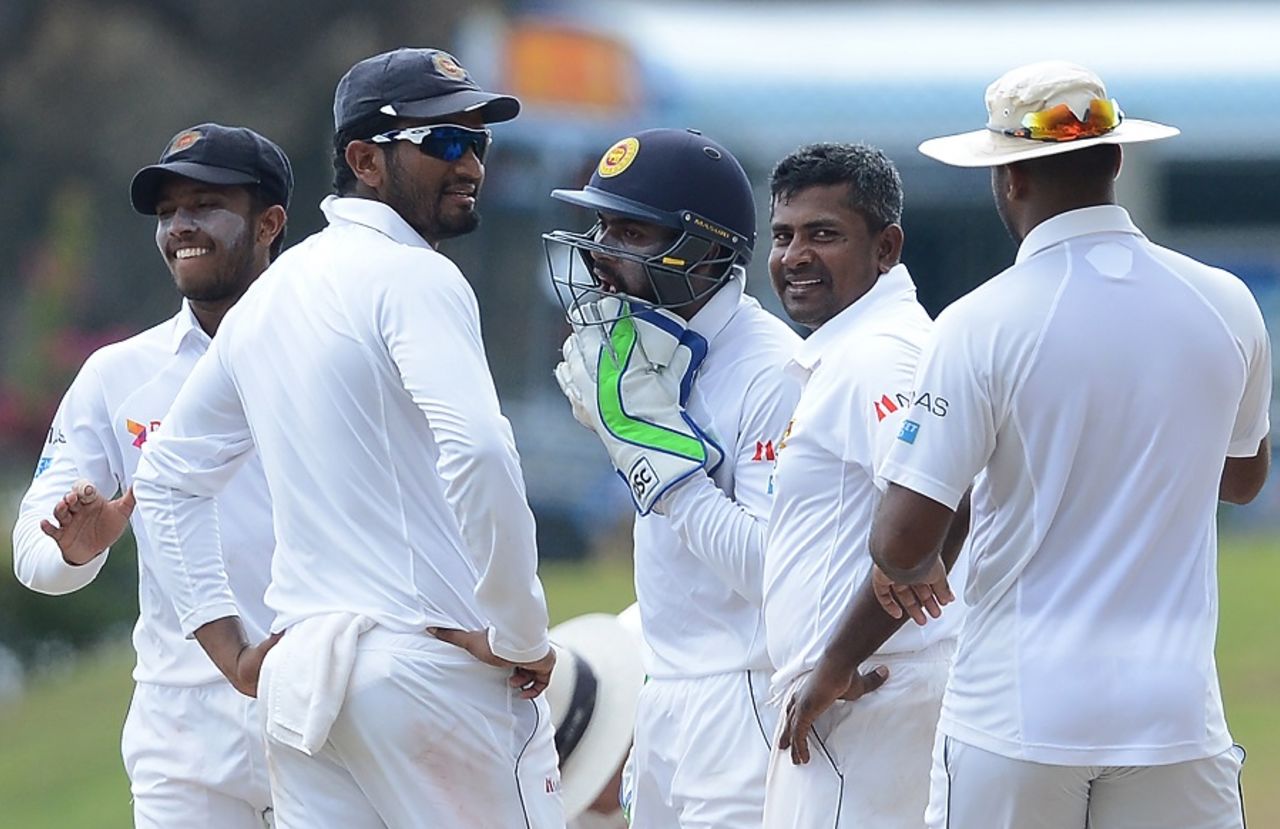 Rangana Herath closed out Bangladesh's innings with his third wicket, Sri Lanka v Bangladesh, 1st Test, Galle, 3rd day, March 9, 2017