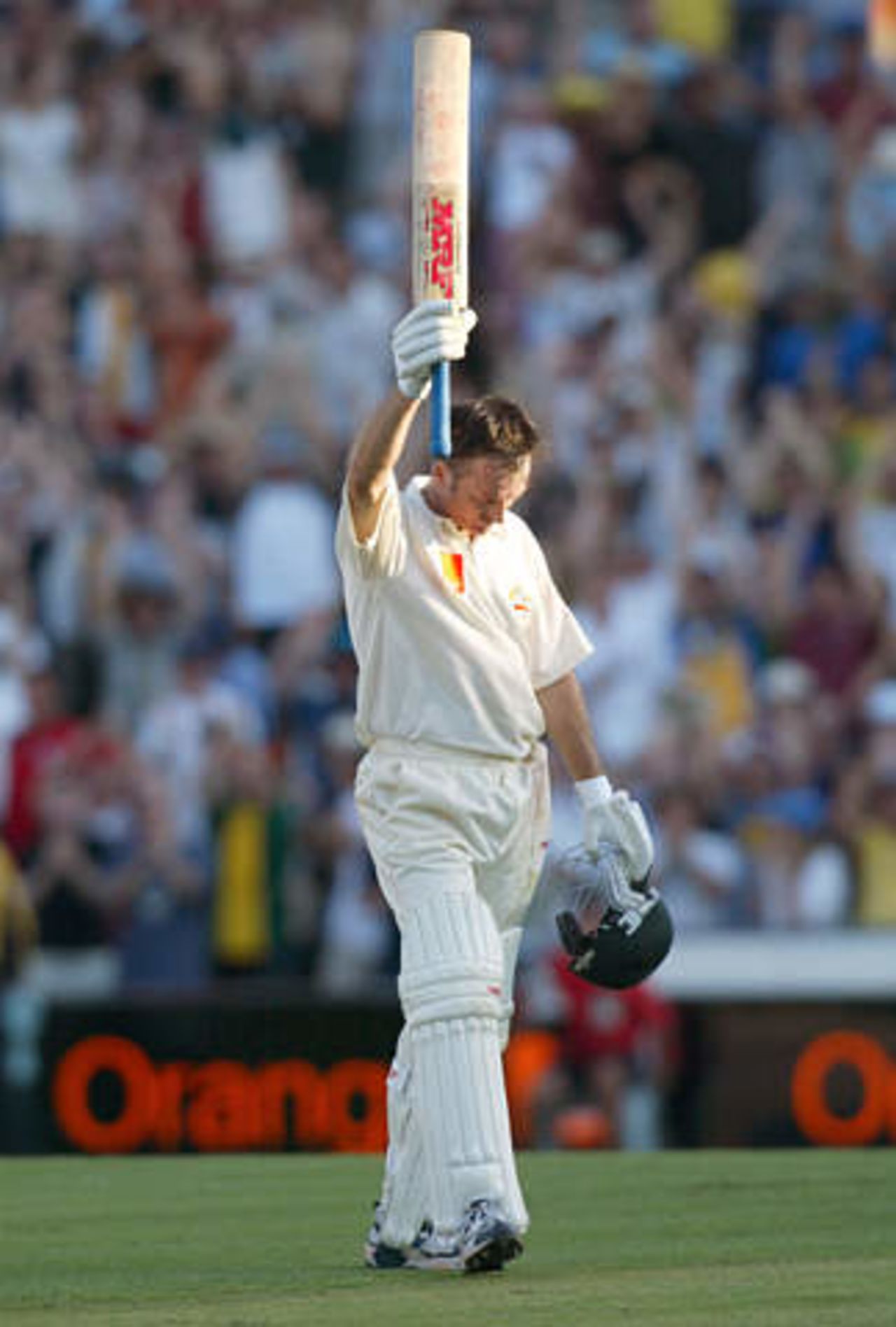SYDNEY - JANUARY 3: Steve Waugh celebrates his century during fifth Ashes cricket Test against England in Sydney, Australia on January 3, 2003.