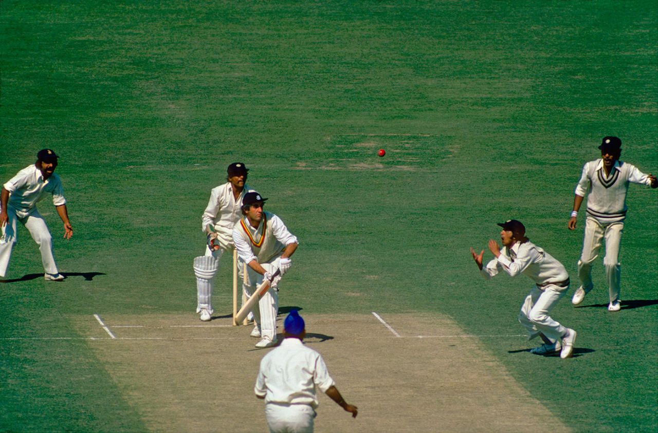 Eknath Solkar catches Mike Brearley off Bishan Bedi, India v England, second Test day one, Calcutta, January 1, 1977