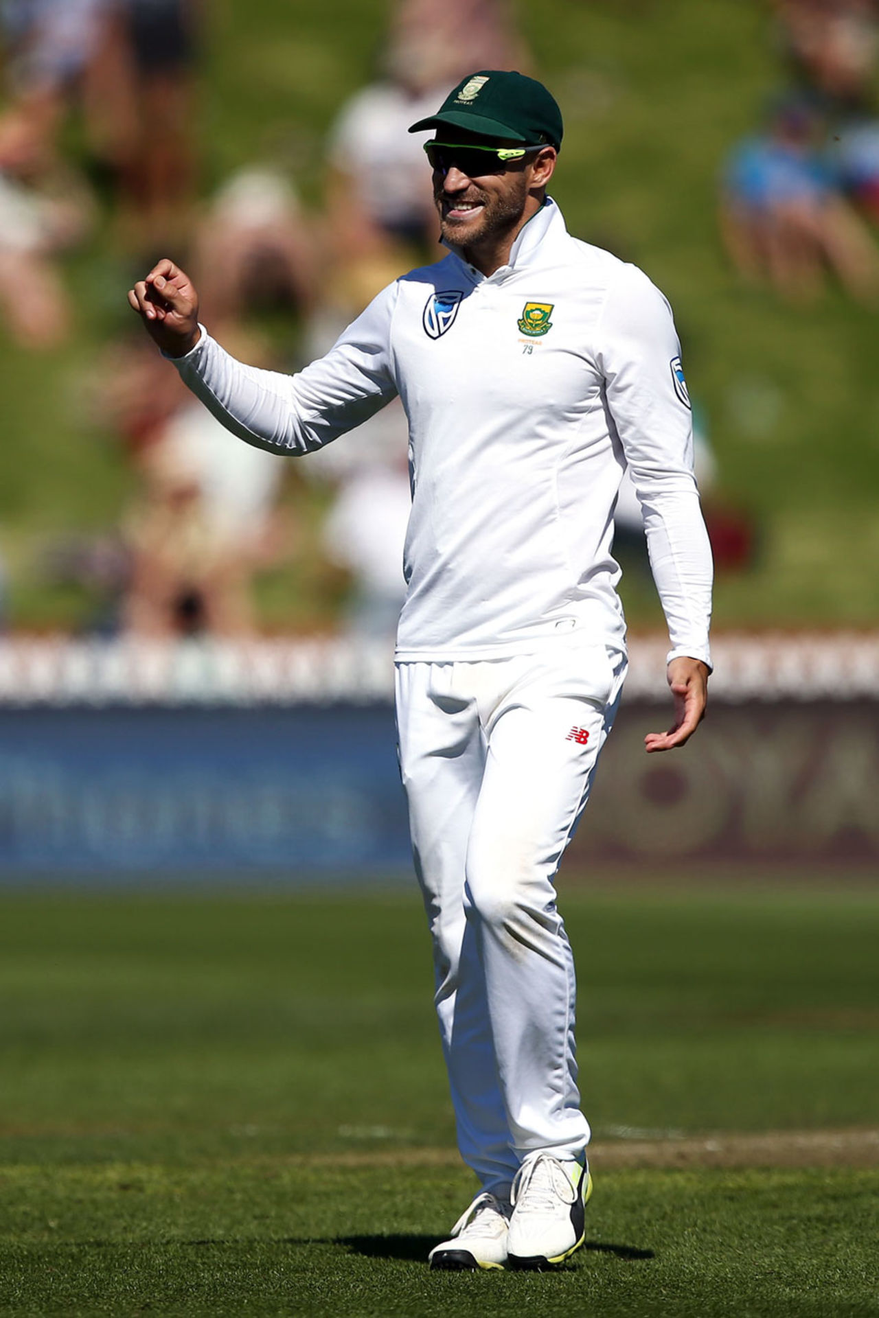 Faf du Plessis has a laugh, New Zealand v South Africa, 2nd Test, Wellington, 1st day, March 16, 2017