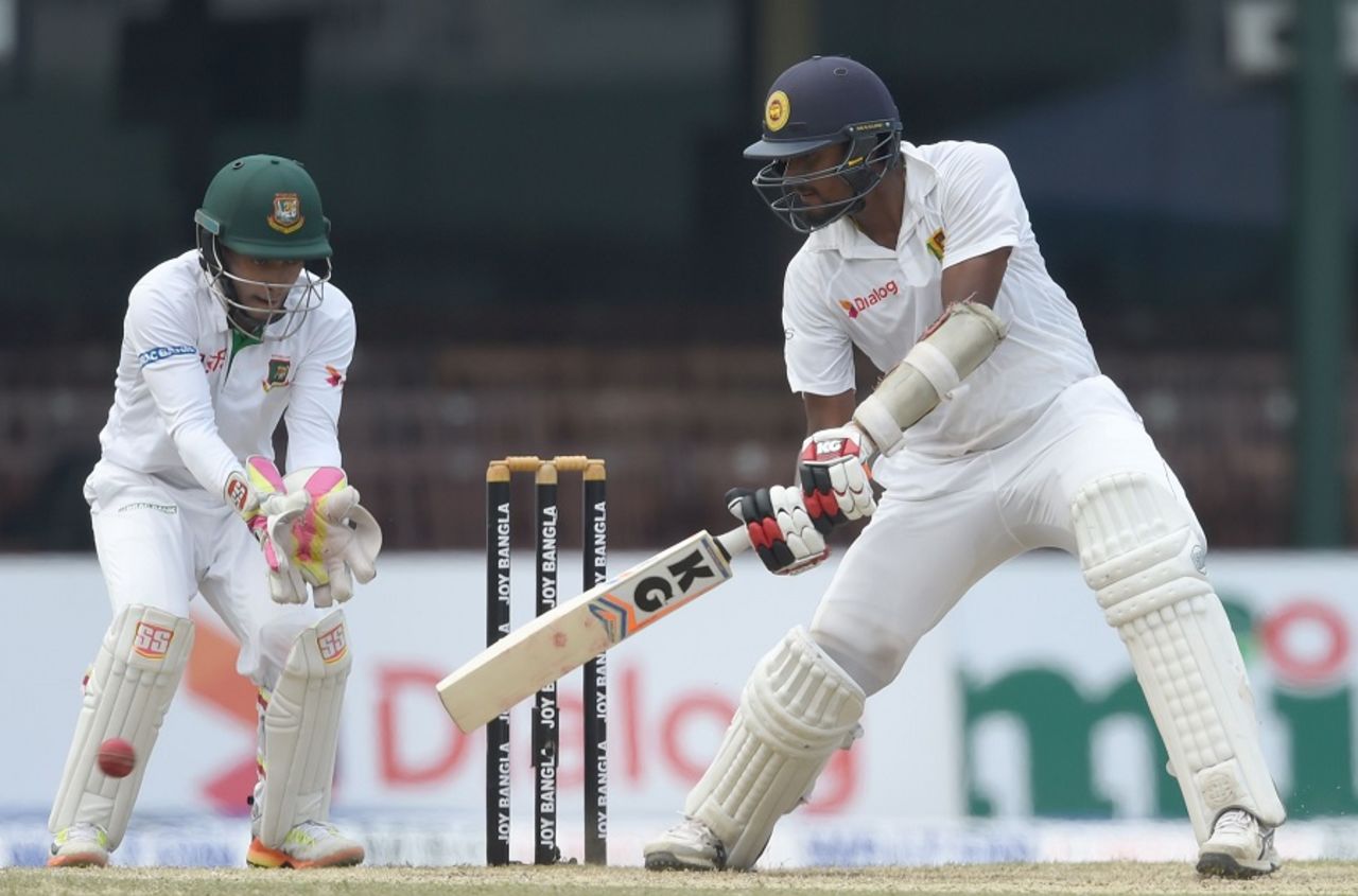 Suranga Lakmal steers one through the off side, Sri Lanka v Bangladesh, 2nd Test, Colombo, 2nd day, March 16, 2017