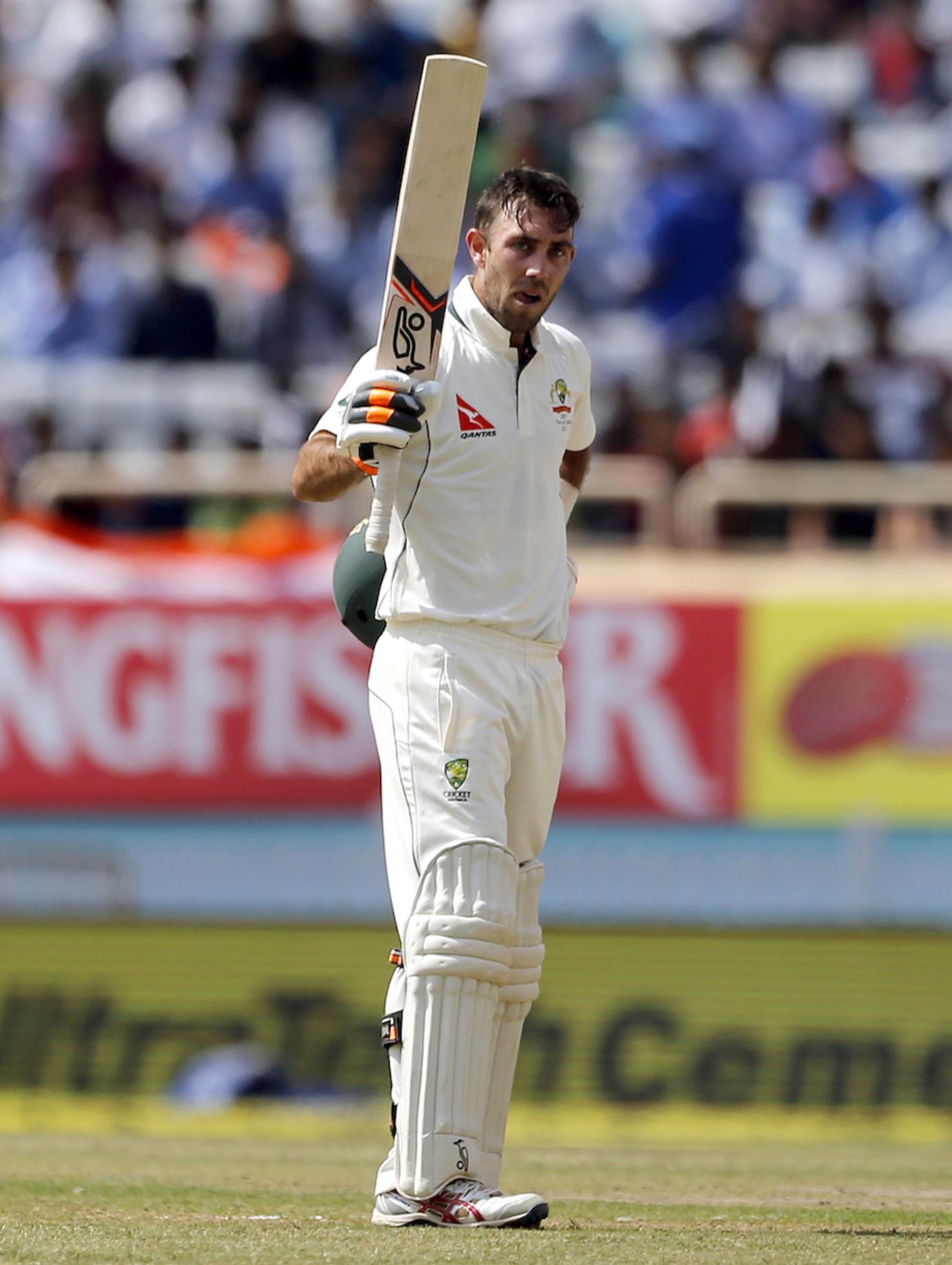 Glenn Maxwell scored his maiden Test hundred, India v Australia, 3rd Test, Ranchi, 2nd day, March 17, 2017