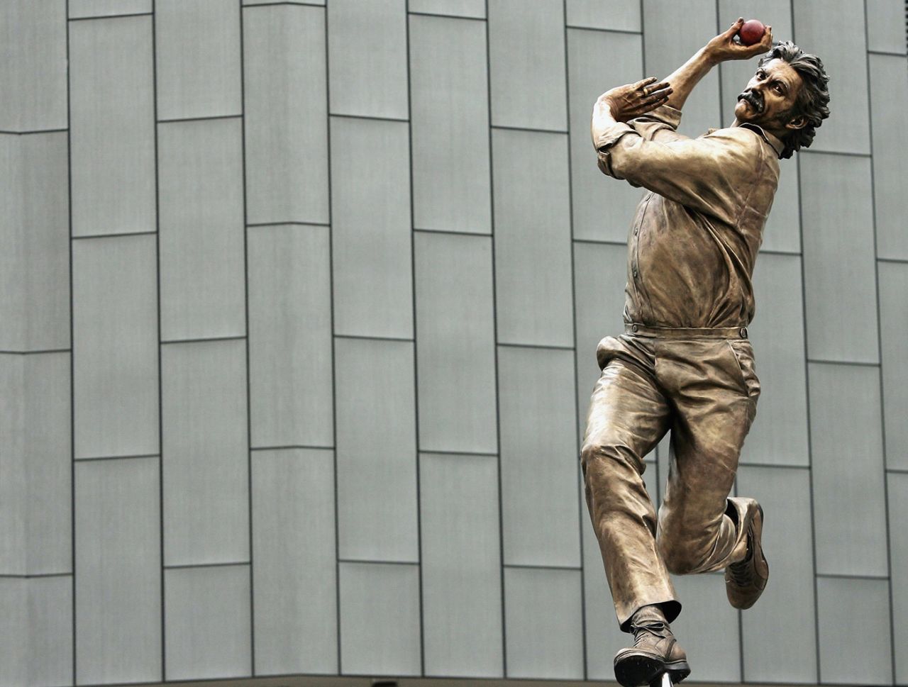 A statue of Dennis Lillee on the Walk of the Champions at the Melbourne Cricket Ground, Melbourne, December 22, 2006