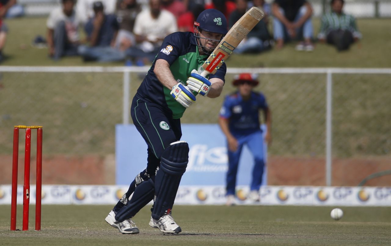 Ed Joyce flicks through midwicket, Afghanistan v Ireland, 2nd ODI, Greater Noida, March 17, 2017