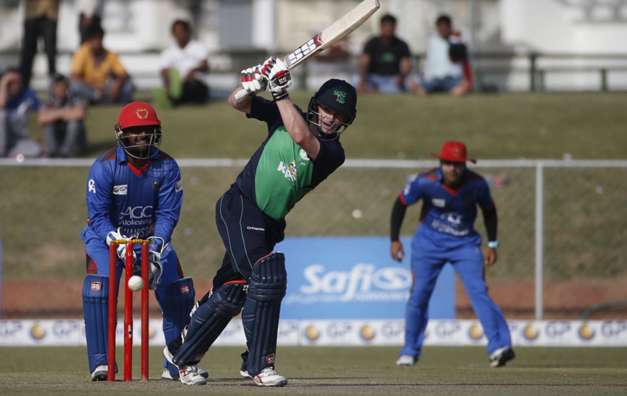 William Porterfield drives through the leg side, Afghanistan v Ireland, 2nd ODI, Greater Noida, March 17, 2017