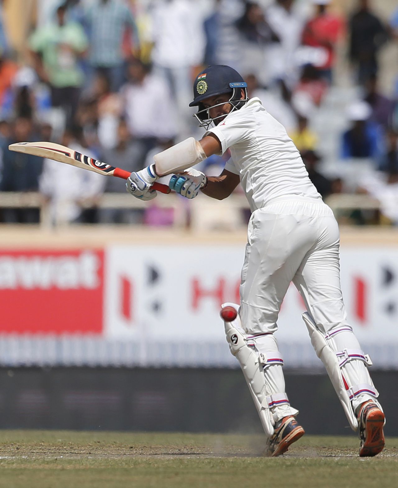 Cheteshwar Pujara tucks one down the leg side, India v Australia, 3rd Test, Ranchi, 3rd day, March 18, 2017