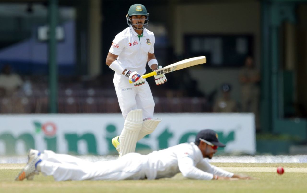 Soumya Sarkar's flick lands short of the midwicket fielder, Sri Lanka v Bangladesh, 2nd Test, Colombo, 5th day, March 19, 2017
