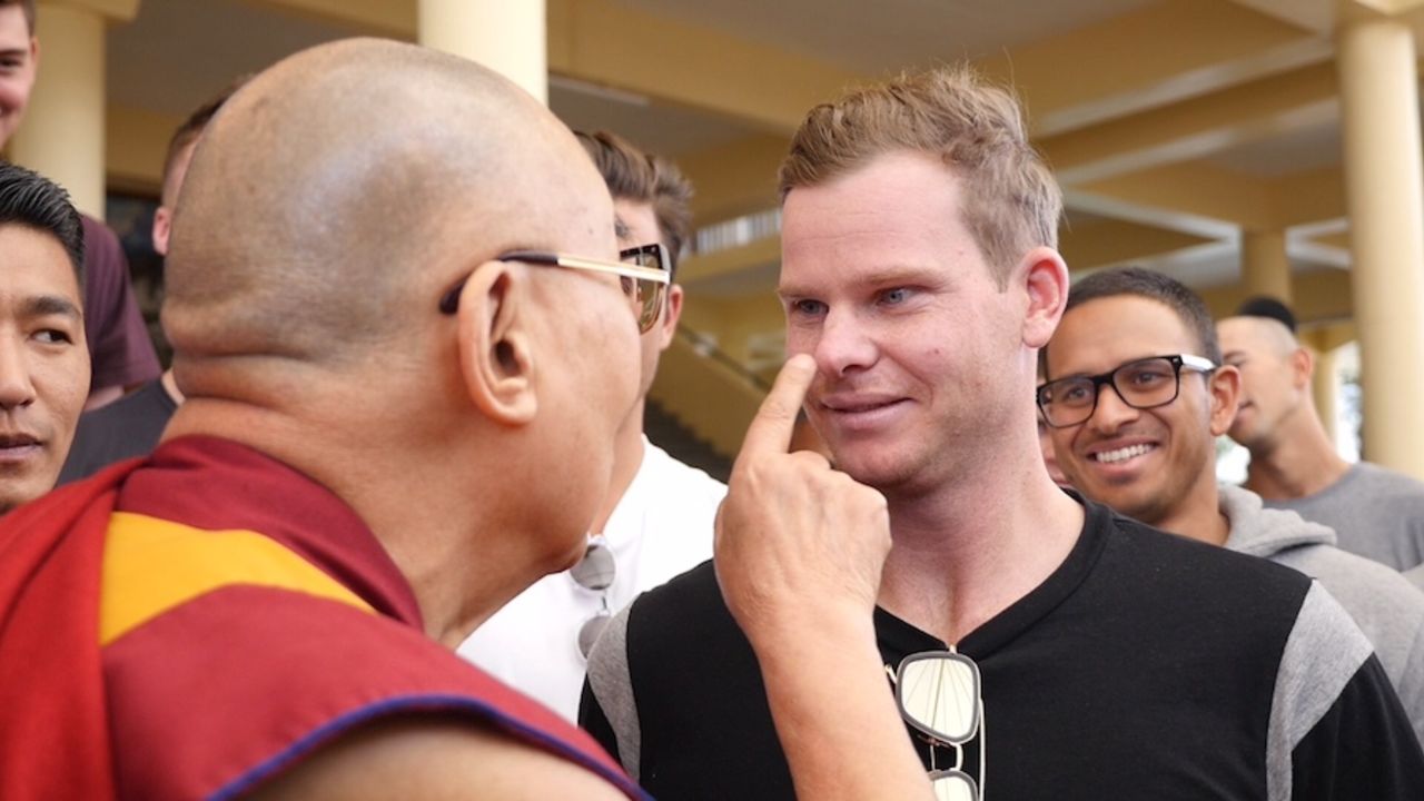 The Dalai Lama meets Steven Smith, Dharamsala, March 24, 2017